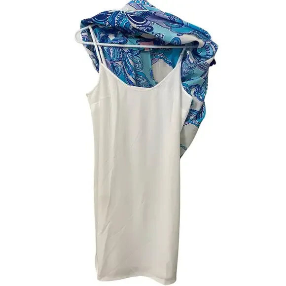 Lilly Pulitzer Sydney Silk Caftan Dress XS Blue Preppy Beach Resortwear - Picture 6 of 13